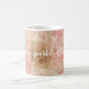 Bronze Pink Gold Watercolor Confetti Coffee Mug