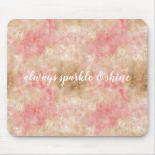 Bronze Pink Gold Watercolor Confetti Mouse Mat