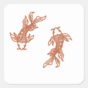 Bronze Pisces Tiderise Sticker – Warm Twin‑Fish
