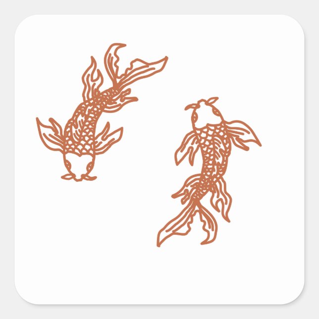 Bronze Pisces Tiderise Sticker – Warm Twin‑Fish (Front)