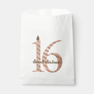 Bronze Polka Dots Rose Gold Sweet 16 Birthday Favour Bags