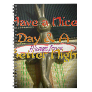 Bronze Rabbit Sculpture with Inspirational Quotes Notebook