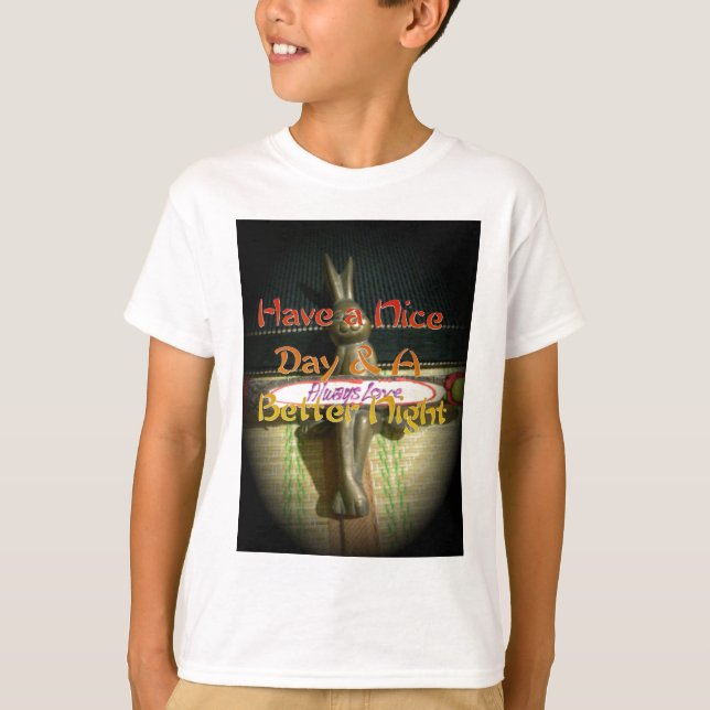 Bronze Rabbit Sculpture with Inspirational Quotes  T-Shirt (Front)