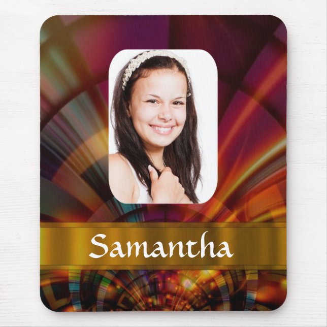 Bronze red circular pattern mouse mat (Front)