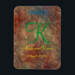 Bronze Red Texture Wedding Magnet<br><div class="desc">Bronze Red  texture 3d Monogram</div>