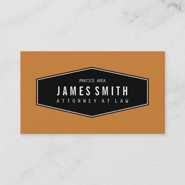 Bronze Retro Elegant Attorney Business Card (Front)