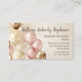 Bronze Rose Balloon Arch Artist Party Planner Business Card