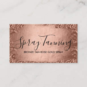 Bronze Rose Gold Swirl Spray Tan Business Card