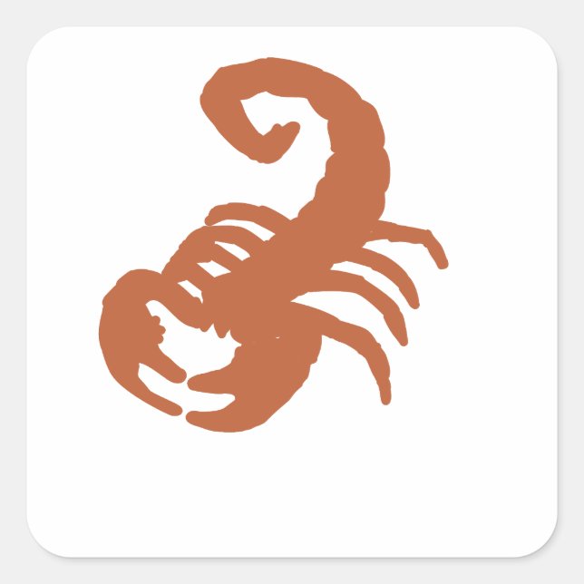 Bronze Scorpion Zodiac Silhouette  Square Sticker (Front)