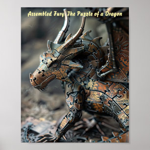 Bronze Sentinel Dragon Puzzle Poster