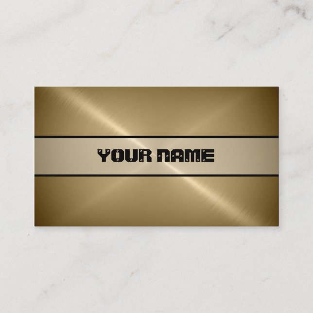 Bronze Shiny Stainless Steel Metal 3 Business Card (Front)