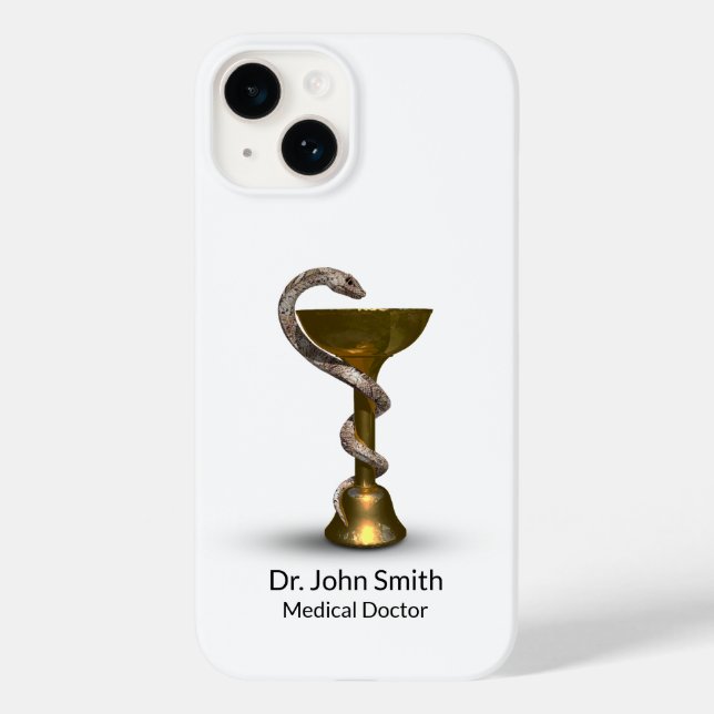 Bronze Snake Bowl Hygieia White Medical Caduceus Case-Mate iPhone Case (Back)