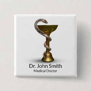 Bronze Snake Medical Bowl Hygieia White Caduceus 15 Cm Square Badge