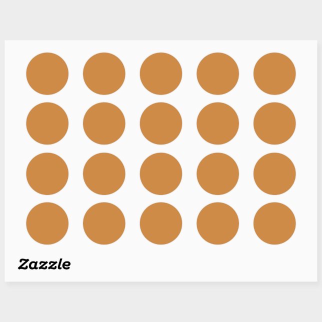 Bronze  (solid colour)  classic round sticker (Sheet)