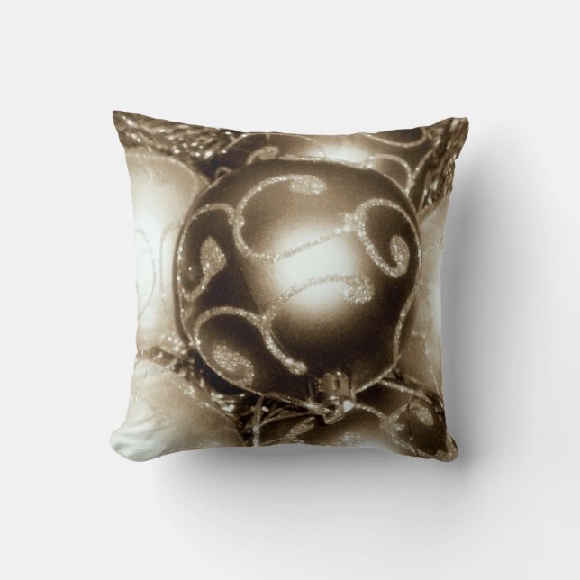 'Bronze Sparkle' Throw Pillow (Front)