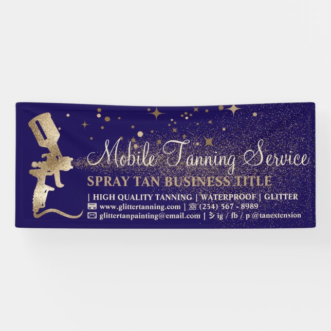 Bronze Spray Tanning navy Banner (Horizontal)