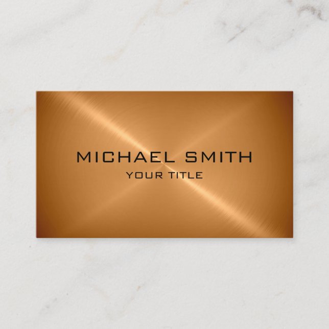 Bronze Stainless Steel Metal #2 Business Card (Front)