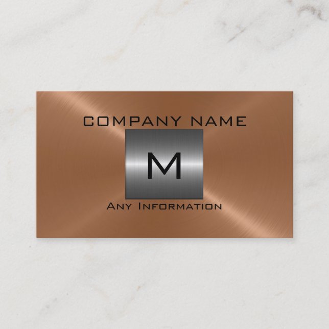 Bronze Stainless Steel Metal Business Card (Front)