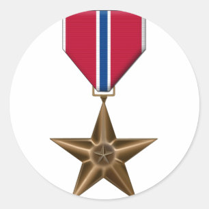 Bronze Star Medal Classic Round Sticker