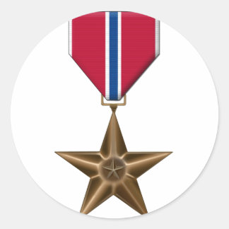 Bronze Star Medal Classic Round Sticker