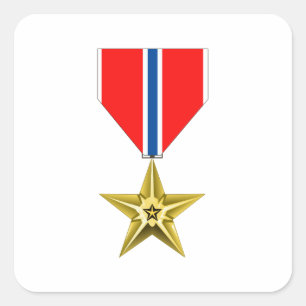 BRONZE STAR MEDAL SQUARE STICKER