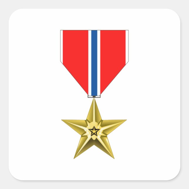 BRONZE STAR MEDAL SQUARE STICKER (Front)