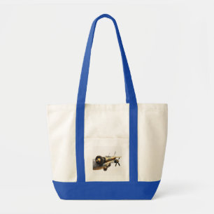 Bronze Steampunk Aircraft Illustration Tote Bag