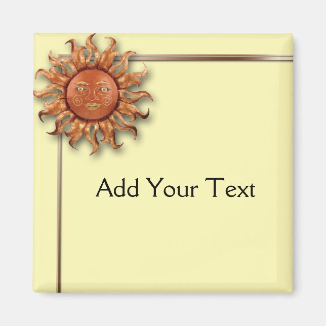 Bronze Sun on Cream Background Magnet (Front)