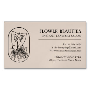 Bronze Tan Beauty Feminine Woman Body Magnetic Business Card