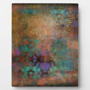 Bronze, Teal, Purple Abstract Plaque