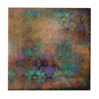 Bronze, Teal, Purple Abstract Tile