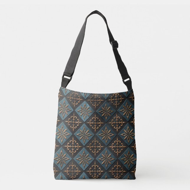 Bronze texture with carving pattern. crossbody bag (Front)