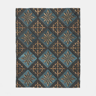 Bronze texture with carving pattern. fleece blanket