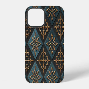Bronze texture with carving pattern. iPhone 12 case