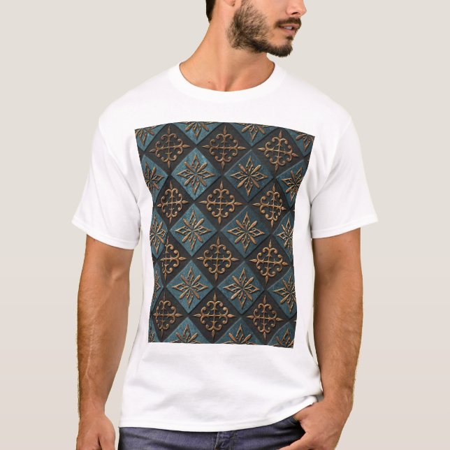 Bronze texture with carving pattern. T-Shirt (Front)