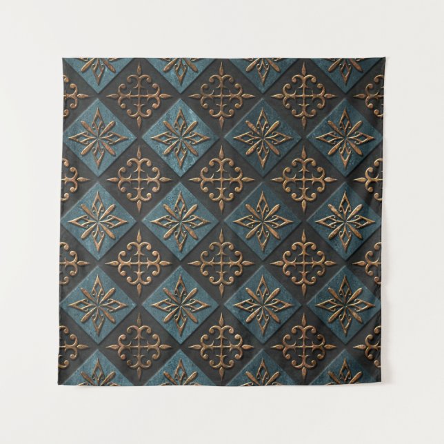 Bronze texture with carving pattern. tapestry (Front)