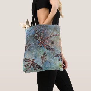 Bronze Tipped Dragonflies on a Magical Sky Tote Bag