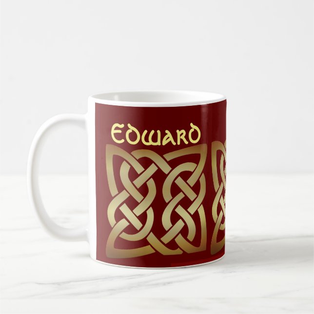 Bronze Tone Celtic Knot Coffee Mug (Left)