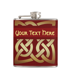 Bronze Tone Celtic Knot Hip Flask
