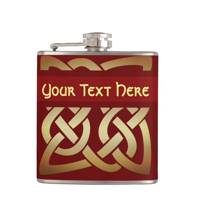 Bronze Tone Celtic Knot Hip Flask (Front)