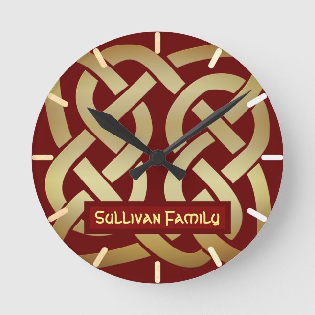 Bronze Tone Celtic Knot Round Clock (Front)