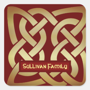 Bronze Tone Celtic Knot Square Sticker