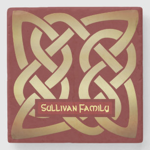 Bronze Tone Celtic Knot Stone Coaster