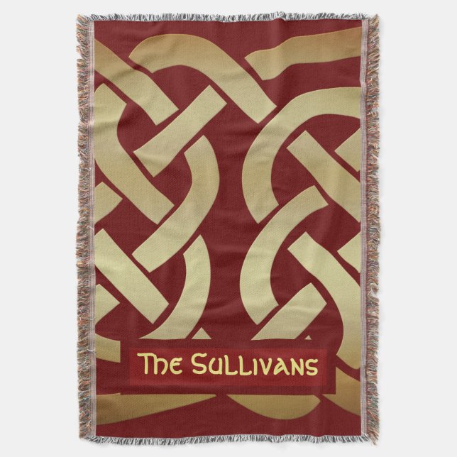 Bronze Tone Celtic Knot Throw Blanket (Front Vertical)