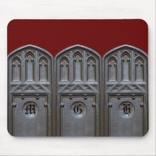 Bronze Tudor Gothic Arch Custom Monogram Mouse Mat