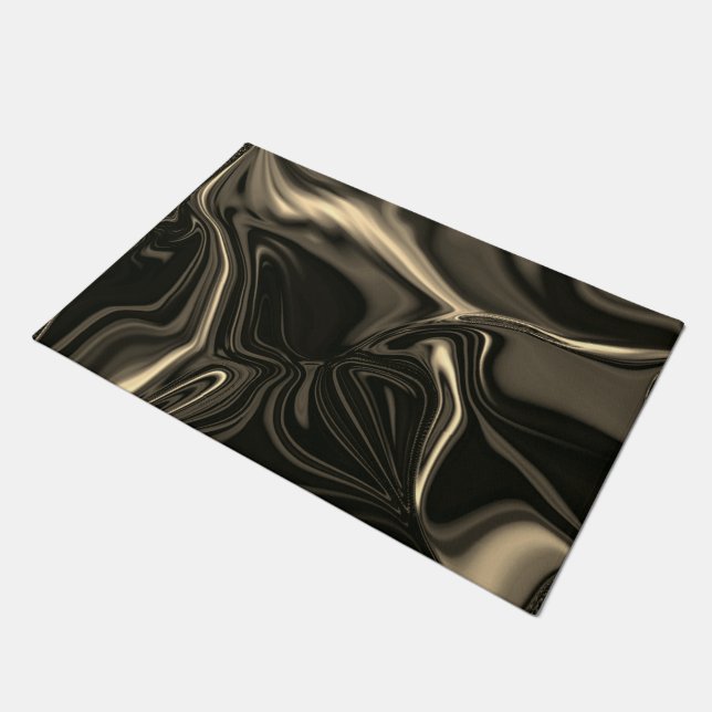 Bronze undulations on brownish beige background doormat (Angled)