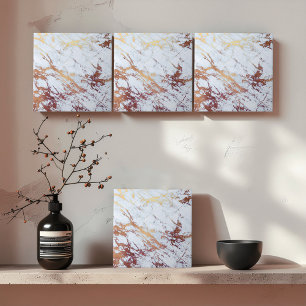  Bronze Veined White Marble ID1182c Tile