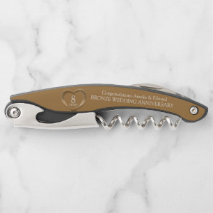 Bronze wedding anniversary 8 years heart corkscrew