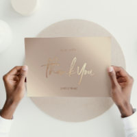 Bronze Wedding Thank You Cards Elegant Script