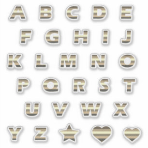 Bronze Yellow Beige Stripes Letters Monogram